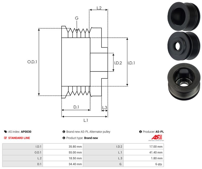 Rihmaratas, generaator, AS-PL AP0030