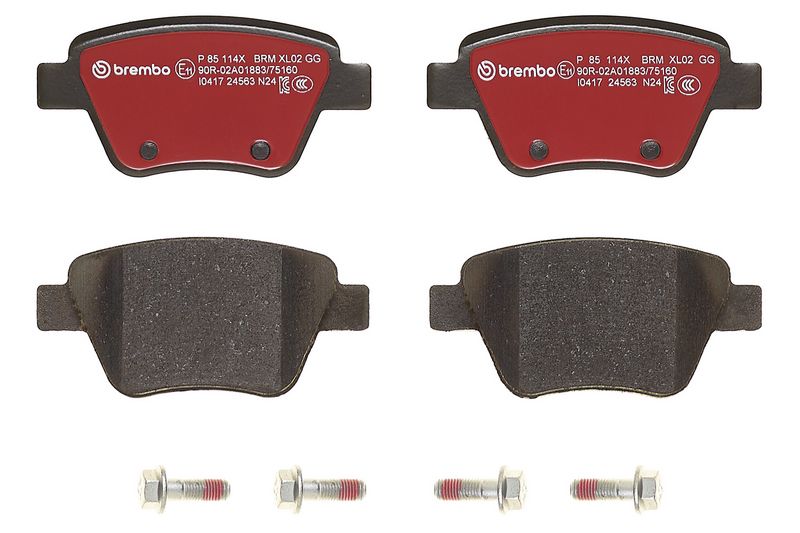 Piduriklotsi komplekt, ketaspidur, BREMBO P 85 114X