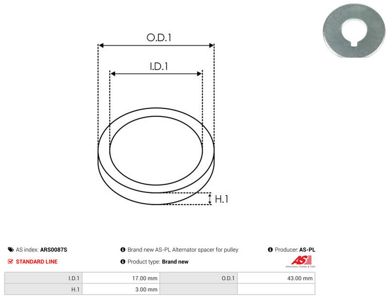 AS-PL ARS0087S Repair Set, alternator