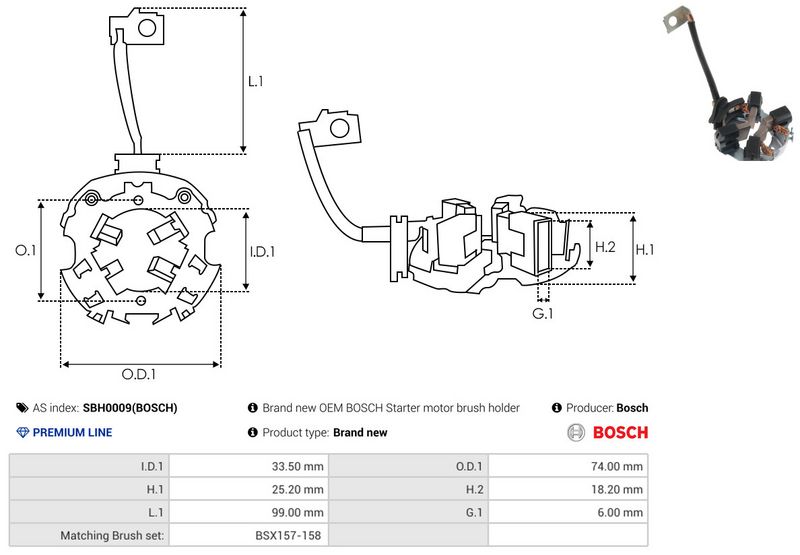 Kinnitus, süsinikuharjad, AS-PL SBH0009(BOSCH)