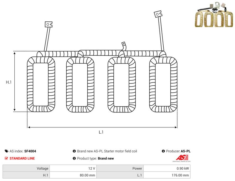 AS-PL SF4004 Field Winding, starter