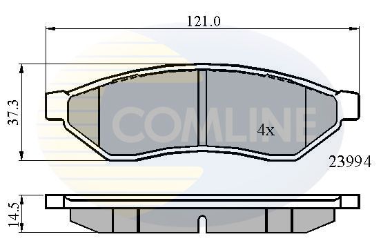 Комплект гальмівних накладок, дискове гальмо, Comline CBP01190