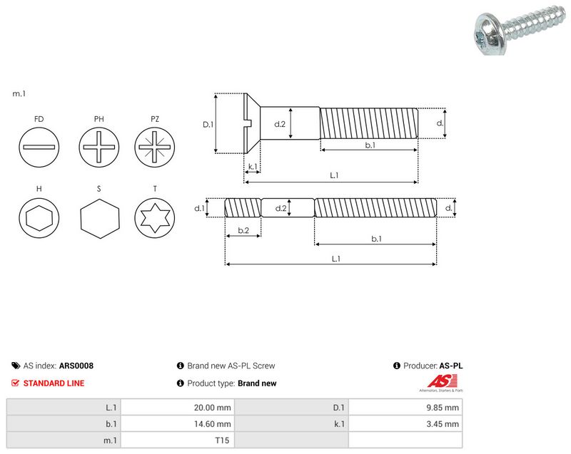 AS-PL ARS0008 Repair Set, alternator