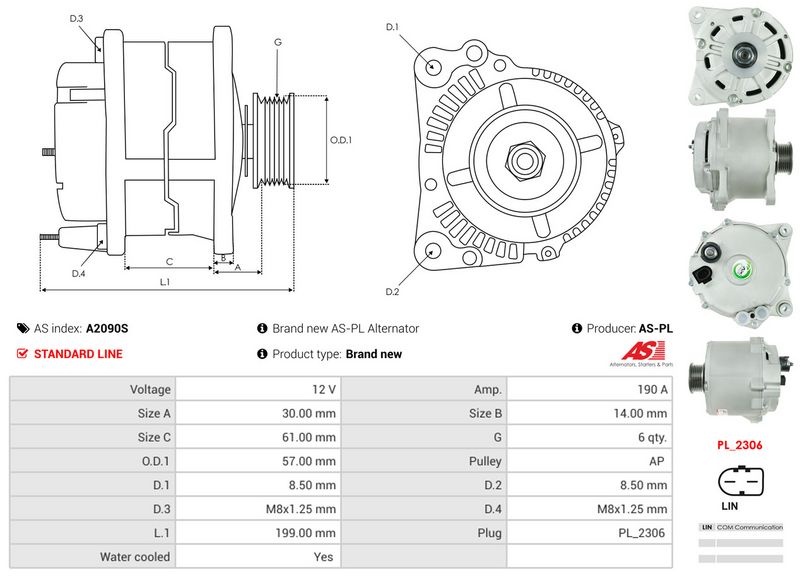 AS-PL A2090S Alternator