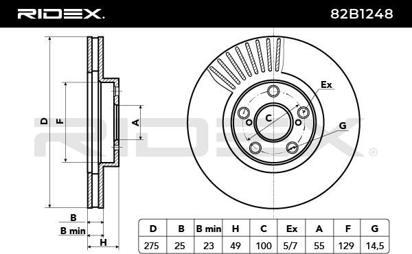 спирачен диск RIDEX
