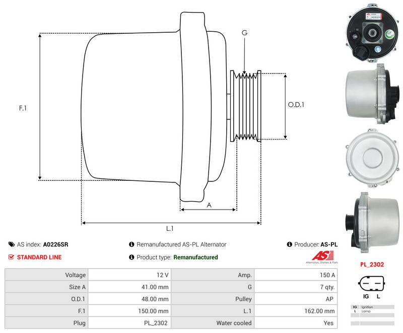 AS-PL A0226SR Alternator