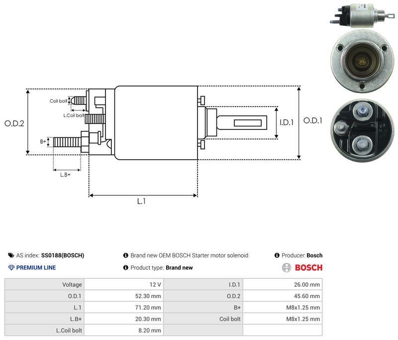 Magnetlülitus, starter, AS-PL SS0188(BOSCH)