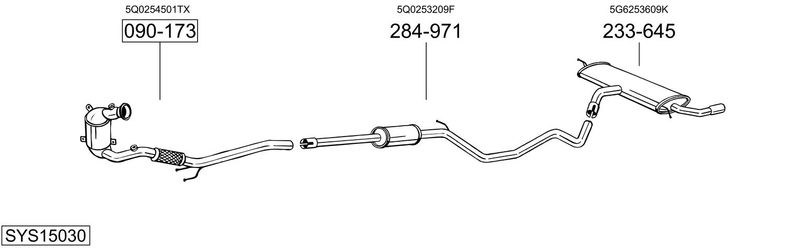 BOSAL kipufogórendszer SYS15030