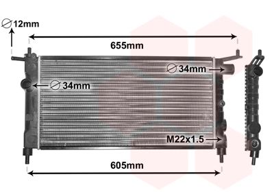 Радіатор, система охолодження двигуна, Van Wezel 37002183