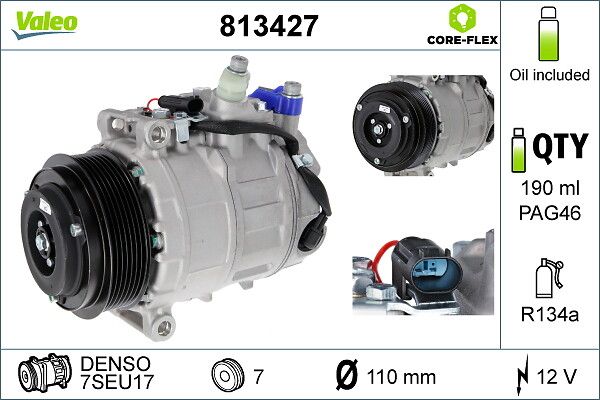 Compresor, climatizare VALEO CORE-FLEX 813427