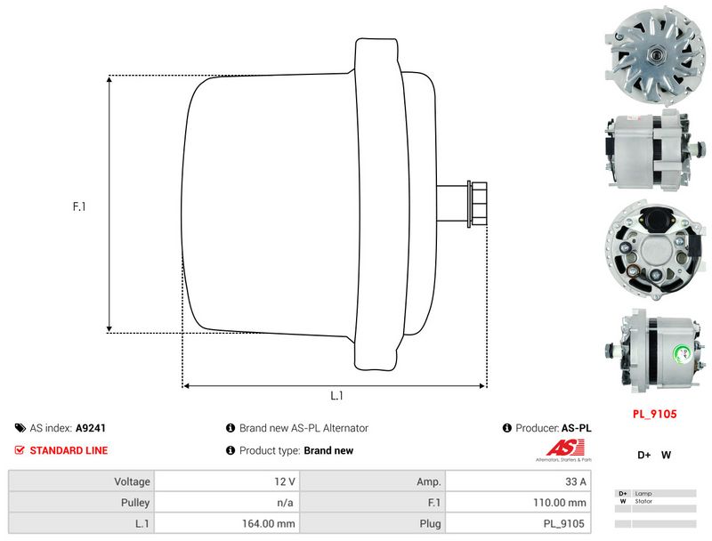 AS-PL A9241 Alternator