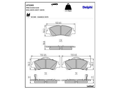 DELPHI LP3265 Brake Pad Set, disc brake