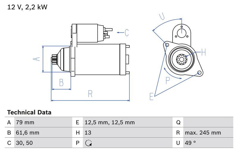 BOSCH önindító 0 986 025 110