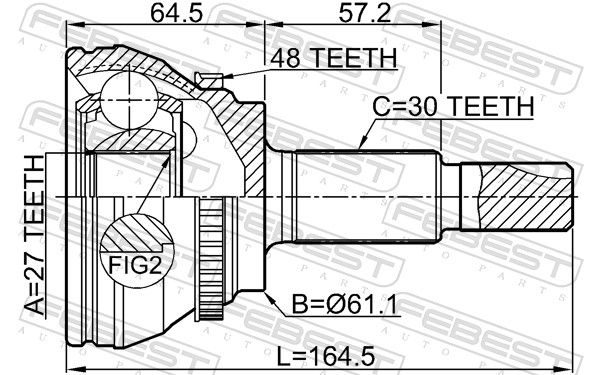 FEBEST 0110-GSU45A48 Joint Kit, drive shaft