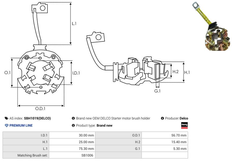 AS-PL SBH1019(DELCO) Holder, carbon brushes