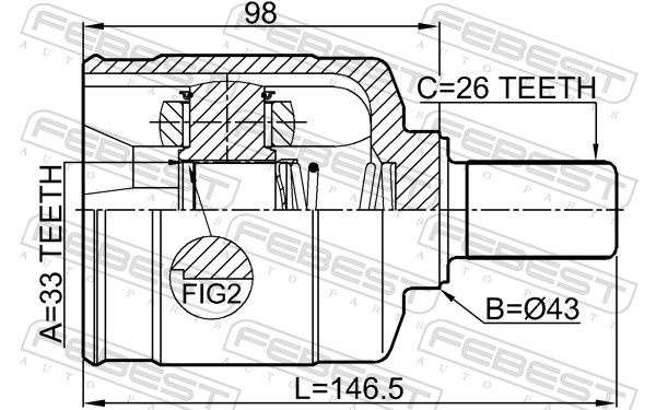 FEBEST 2411-DUSTLH Joint Kit, drive shaft