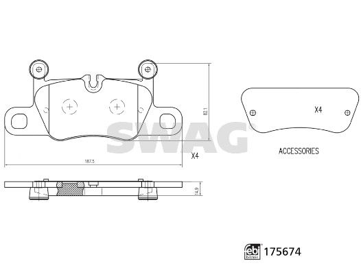 SWAG 33 10 5236 Brake Pad Set, disc brake