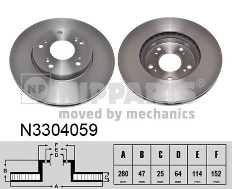 NIPPARTS féktárcsa N3304059