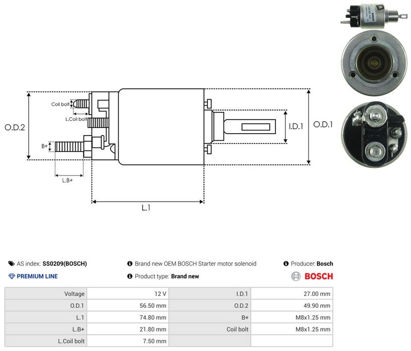 AS-PL SS0209(BOSCH) Solenoid Switch, starter