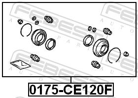 Ремонтний комплект, гальмівний супорт, Febest 0175-CE120F