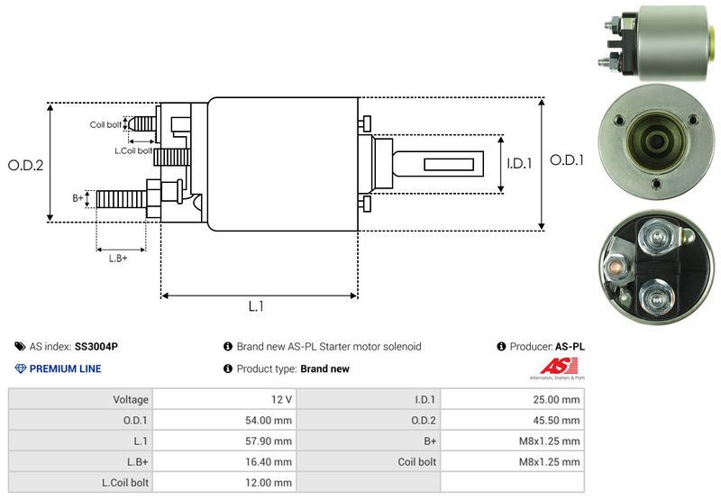 AS-PL SS3004P Solenoid Switch, starter
