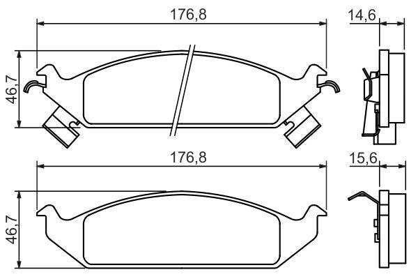 Комплект гальмівних накладок, дискове гальмо, Bosch 0986494313