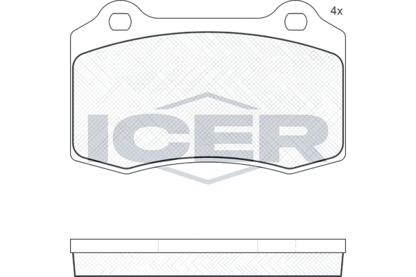 Комплект гальмівних накладок, дискове гальмо, Icer 181447