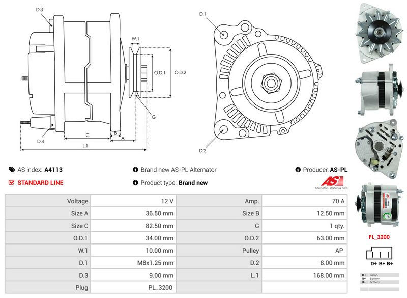 AS-PL A4113 Alternator