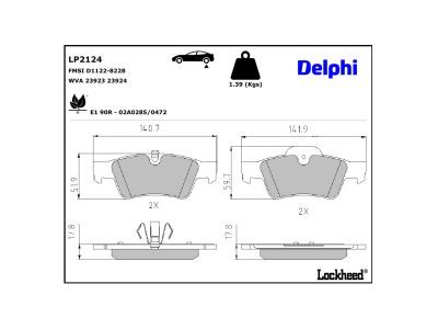 DELPHI LP2124 Brake Pad Set, disc brake