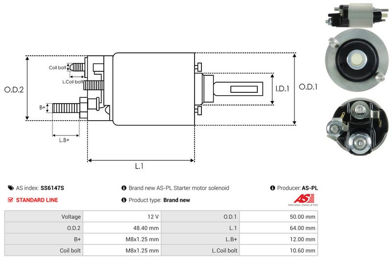 Magnetlülitus, starter, AS-PL SS6147S