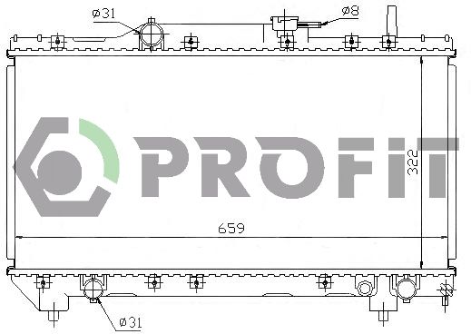 Радіатор, система охолодження двигуна, Profit 1837A1