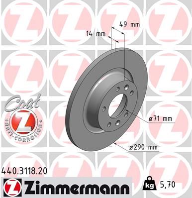 Гальмівний диск, Zimmermann 440.3118.20