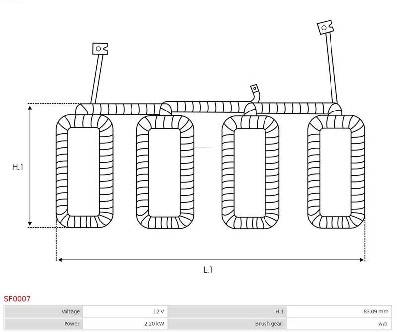 Обмотка збудження, стартер, Auto Starter SF0007