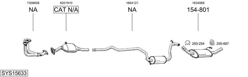 BOSAL kipufogórendszer SYS15633