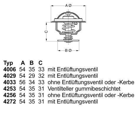 BorgWarner (Wahler) termosztát, hűtőfolyadék 4006.82D