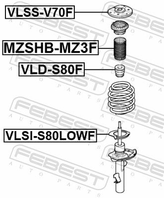 FEBEST VLSS-V70F Suspension Strut Support Mount