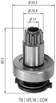 Мала шестірня, стартер, Magneti Marelli 940113020304