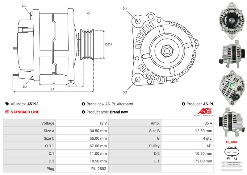 AS-PL A5193 Alternator