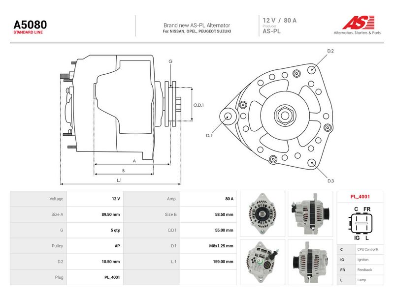Generaator, AS-PL A5080