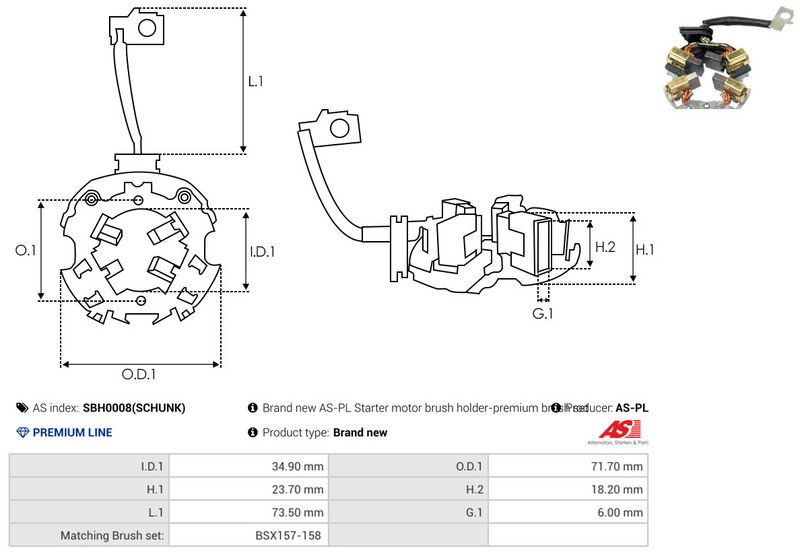 AS-PL SBH0008(SCHUNK) Holder, carbon brushes