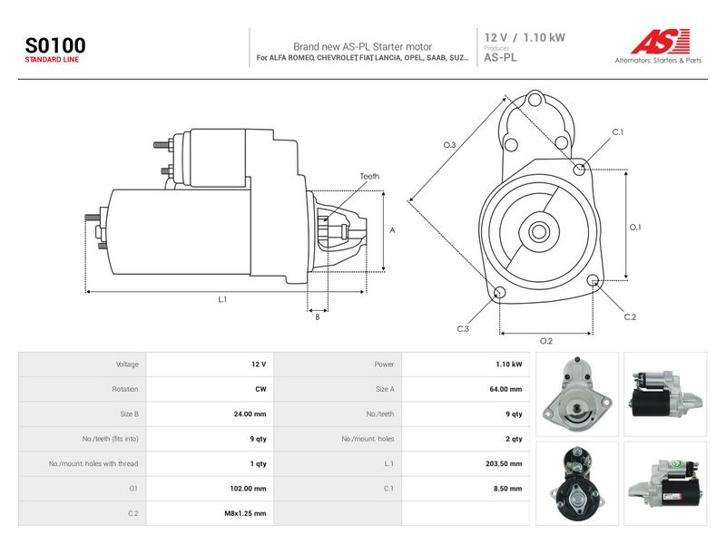 Starter, AS-PL S0100