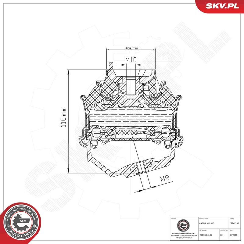 ESEN SKV 75SKV132 Mounting, engine