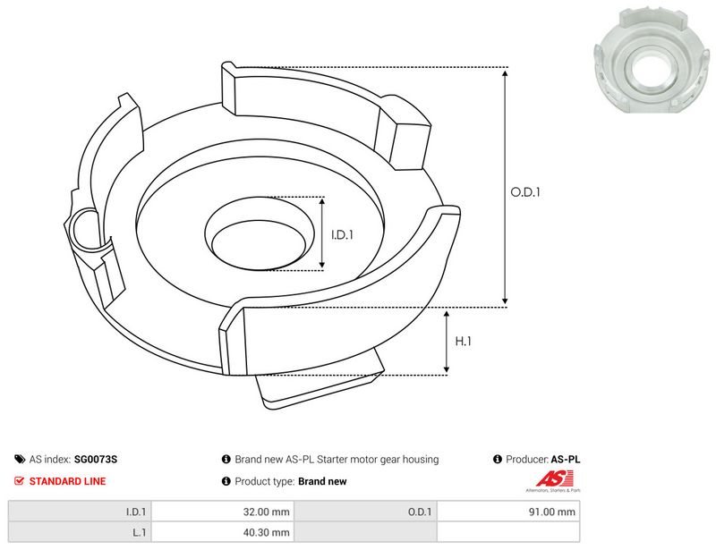 AS-PL SG0073S Repair Kit, starter