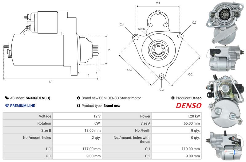 AS-PL S6336(DENSO) Starter