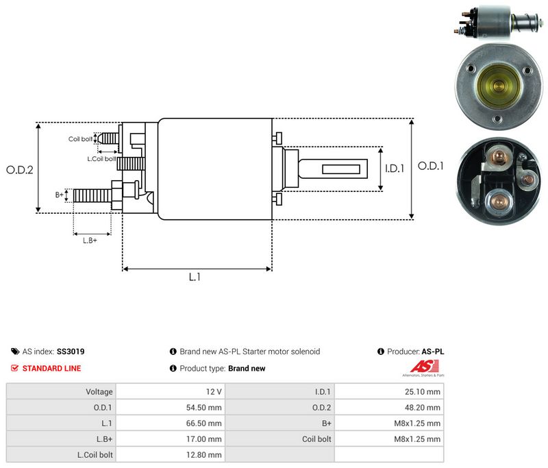 Magnetlülitus, starter, AS-PL SS3019