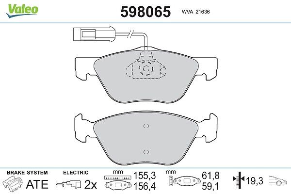 комплект спирачно феродо, дискови спирачки VALEO