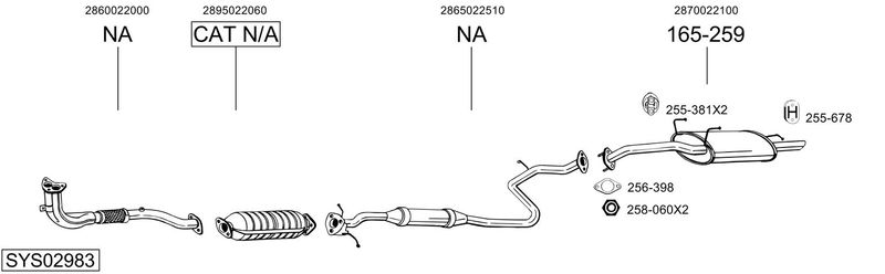 BOSAL kipufogórendszer SYS02983