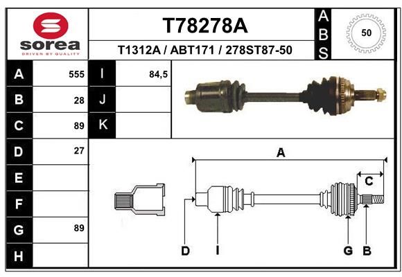 EAI hajtótengely T78278A