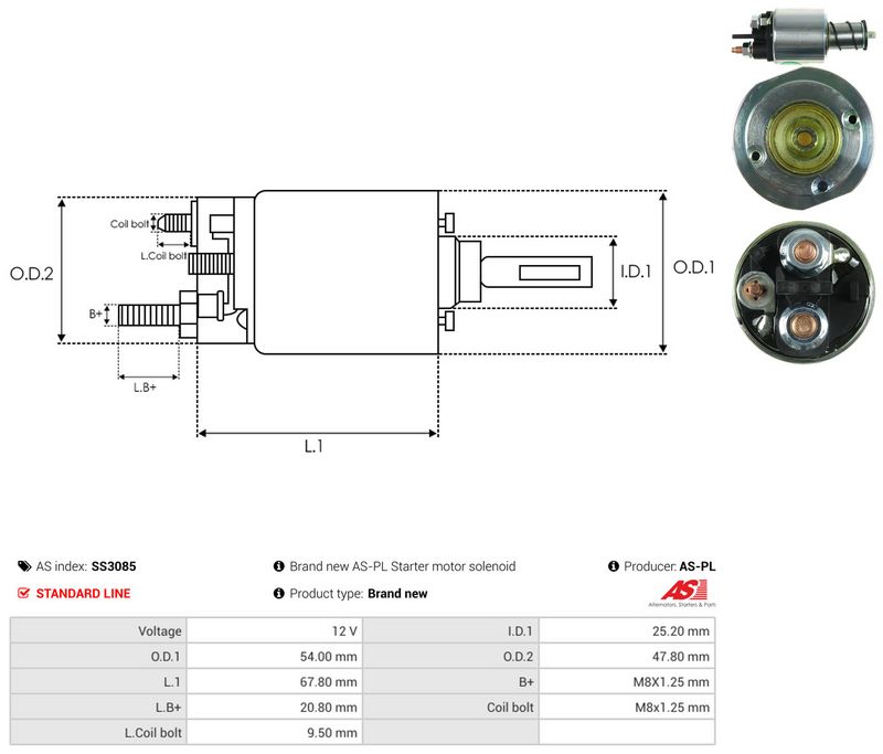 Magnetlülitus, starter, AS-PL SS3085