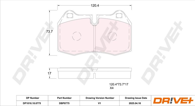 Set placute frana,frana disc DP1010.10.0775 Dr!ve+